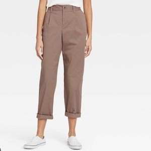 High rise, pleat front trouser